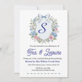 Invitation Hydrangea & Rose Crest Ga aquarelle sophistiqué (Devant)