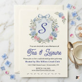 Invitation Hydrangea & Rose Crest Ga aquarelle sophistiqué