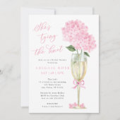 Invitation Hydrangea rose Elle noue la douche nuptiale (Devant)