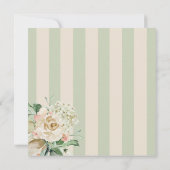 Invitation Hydrangea Roses dentelle florale Sage Mariage vert (Dos)