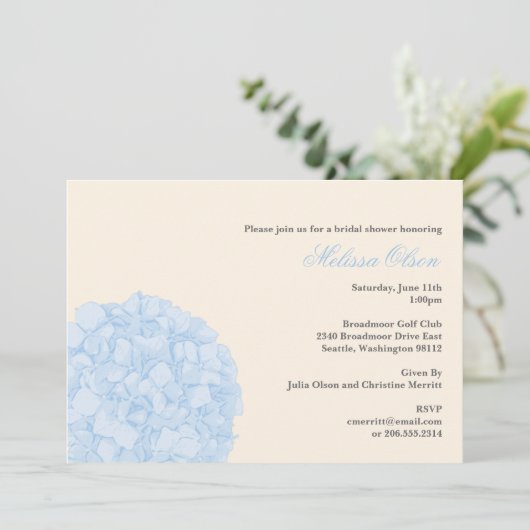 Invitation Hydrangea Shower/Party (Debout devant)