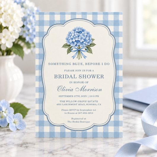 Invitation Hydrangea Something Blue Before I Do Baby Shower d