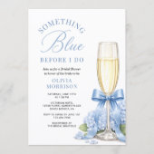Invitation Hydrangea Something Blue Enterrement de Vie de Jeu (Devant)