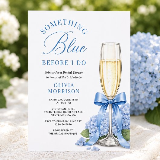 Invitation Hydrangea Something Blue Enterrement de Vie de Jeu