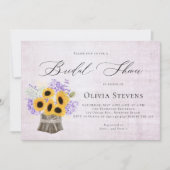 Invitation Hydrangea Sunflowers Lilac Vintage Bridal Shower (Devant)