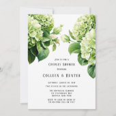 Invitation Hydrangea Vert Couples Floral Douche (Devant)