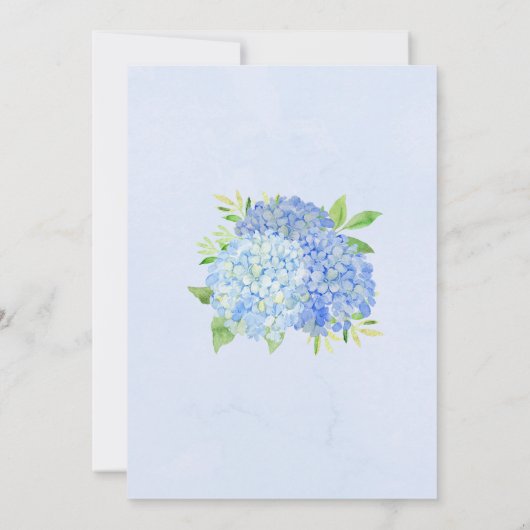 Invitation Hydrangea Vert Marine Mason Jar Lumières Mariage (Dos)