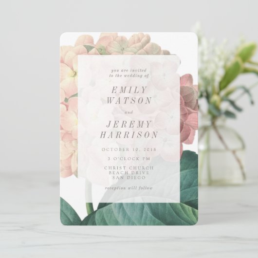 Invitation Hydrangea Vintage rose (Debout devant)