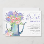 Invitation Hydrangea Violette Roses Roses Blush Mariage (Devant)