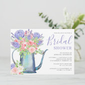 Invitation Hydrangea Violette Roses Roses Blush Mariage (Debout devant)