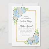 Invitation Hydrangea White Rose or Mariage d'aquarelle (Devant)