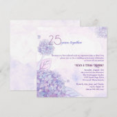 Invitation Hydrangeas 25e anniversaire de mariage (Devant / Derrière)