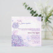 Invitation Hydrangeas 25e anniversaire de mariage argenté (Debout devant)
