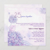 Invitation Hydrangeas 25e anniversaire de Mariage d'argent (Devant / Derrière)