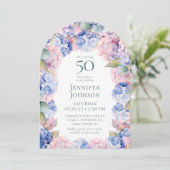 Invitation Hydrangeas 50e fête d'anniversaire (Debout devant)