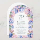 Invitation Hydrangeas 70e fête d'anniversaire (Devant / Derrière)
