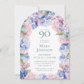Invitation Hydrangeas 90e fête d'anniversaire (Devant)