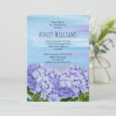 Invitation Hydrangeas aquarelle fleurie mariage douche nuptia (Debout devant)
