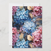 Invitation Hydrangeas Aquarelles Rose Bleu Mariage (Dos)