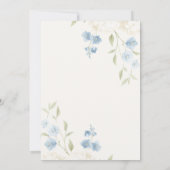 Invitation Hydrangeas Blanches Florales Bleues Élégante Fête (Dos)