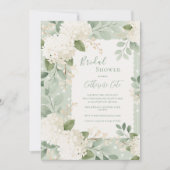Invitation Hydrangeas Blanches Mariage Champêtre Vintage (Devant)