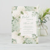 Invitation Hydrangeas Blanches Mariage Champêtre Vintage (Debout devant)