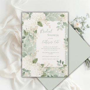 Invitation Hydrangeas Blanches Mariage Champêtre Vintage