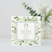 Invitation Hydrangeas blanches pour 75e anniversaire (Debout devant)