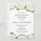 Invitation Hydrangeas Blanches Soirée De Répétition De Mariag (Devant)