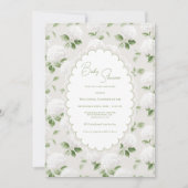 Invitation Hydrangeas Blancs et Baby Shower Élégant (Devant)