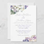 Invitation Hydrangeas Blancs et Violets (Devant)