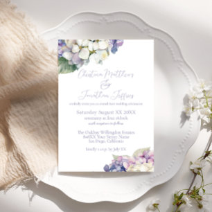 Invitation Hydrangeas Blancs et Violets