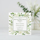 Invitation Hydrangeas blancs pour 100e anniversaire (Debout devant)