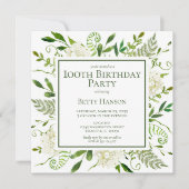 Invitation Hydrangeas blancs pour 100e anniversaire (Devant)