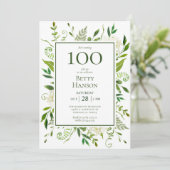 Invitation Hydrangeas blancs pour 100e anniversaire (Debout devant)