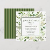Invitation Hydrangeas blancs pour 40e anniversaire (Devant / Derrière)