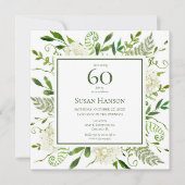 Invitation Hydrangeas blancs pour 60e anniversaire (Devant)