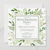 Invitation Hydrangeas blancs pour 80e anniversaire (Devant)