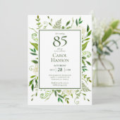 Invitation Hydrangeas blancs pour 85e anniversaire (Debout devant)