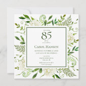 Invitation Hydrangeas blancs pour 85e anniversaire (Devant)