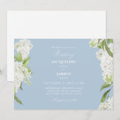 Invitation Hydrangeas Bleu Ciel Blanc Mariage II (Devant / Derrière)