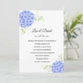 Invitation Hydrangeas bleu-faire-part de mariage (Debout devant)