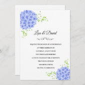 Invitation Hydrangeas bleu-faire-part de mariage (Devant / Derrière)