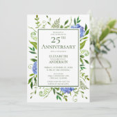 Invitation Hydrangeas Bleus 25e Anniversaire (Debout devant)
