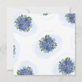 Invitation Hydrangeas Bleus Aquarelle Fête des 100 ans (Dos)