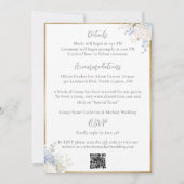 Invitation Hydrangeas Bleus Élégants Mariage Vintage Budget (Dos)