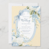 Invitation Hydrangeas Bleus et Blancs Mariage Élégant et Écon (Devant)