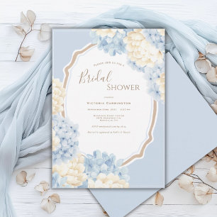 Invitation Hydrangeas Bleus et Blancs pour une Baby Shower Vi
