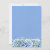 Invitation Hydrangeas Bleus Fleur Aquarelle 50e Anniversaire (Dos)