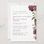 Invitation Hydrangeas Bourguignon Fleur 2 Lieu Mariage (Devant)